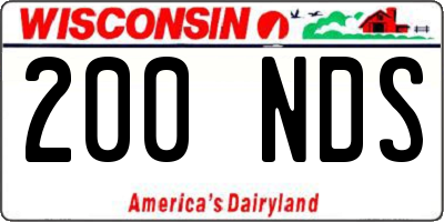 WI license plate 200NDS