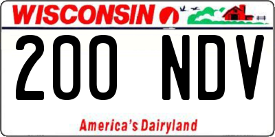 WI license plate 200NDV