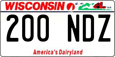 WI license plate 200NDZ