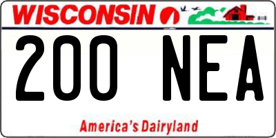 WI license plate 200NEA