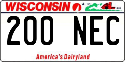 WI license plate 200NEC