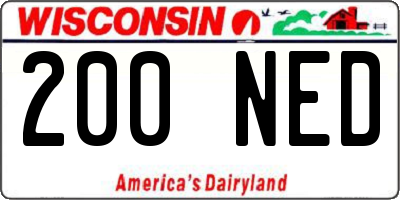 WI license plate 200NED