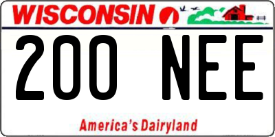 WI license plate 200NEE