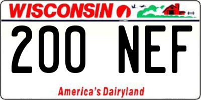 WI license plate 200NEF