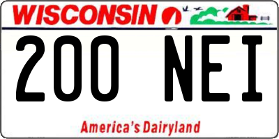 WI license plate 200NEI