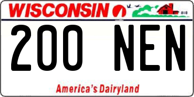 WI license plate 200NEN