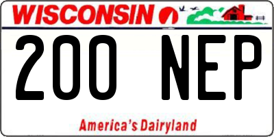 WI license plate 200NEP