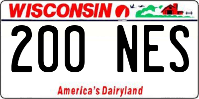 WI license plate 200NES