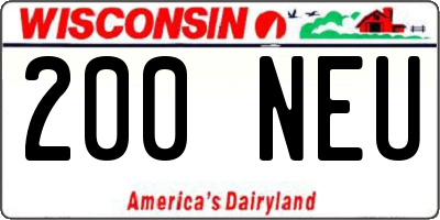WI license plate 200NEU