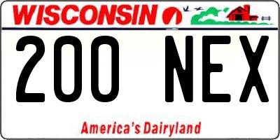 WI license plate 200NEX