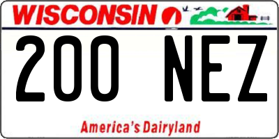 WI license plate 200NEZ