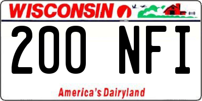 WI license plate 200NFI
