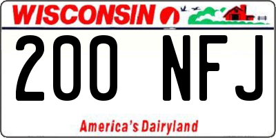 WI license plate 200NFJ