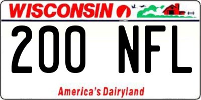 WI license plate 200NFL