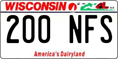 WI license plate 200NFS