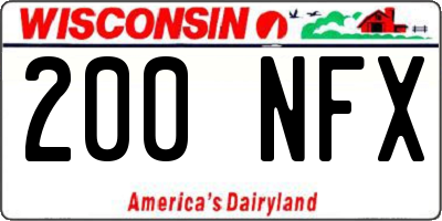 WI license plate 200NFX