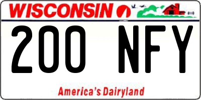 WI license plate 200NFY