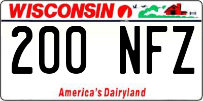 WI license plate 200NFZ