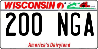 WI license plate 200NGA