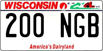 WI license plate 200NGB