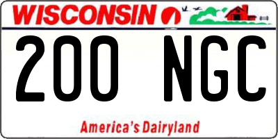 WI license plate 200NGC