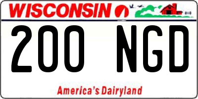 WI license plate 200NGD