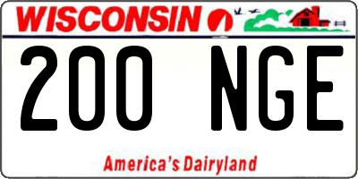 WI license plate 200NGE