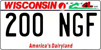 WI license plate 200NGF