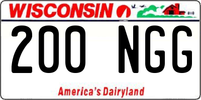 WI license plate 200NGG