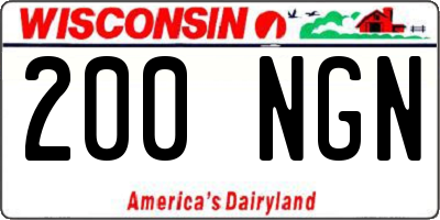 WI license plate 200NGN