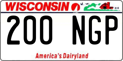 WI license plate 200NGP