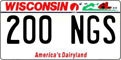 WI license plate 200NGS