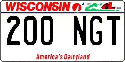 WI license plate 200NGT