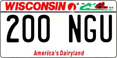 WI license plate 200NGU