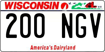 WI license plate 200NGV