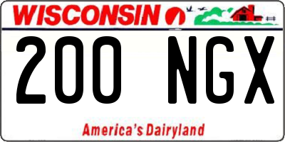 WI license plate 200NGX