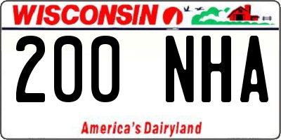 WI license plate 200NHA