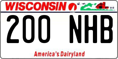 WI license plate 200NHB