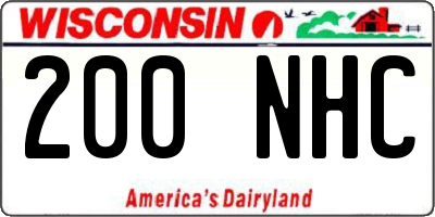 WI license plate 200NHC