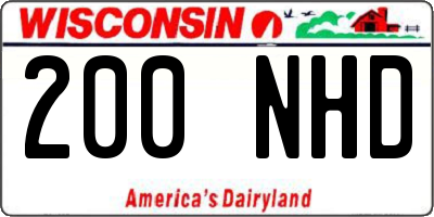 WI license plate 200NHD