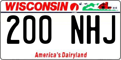 WI license plate 200NHJ