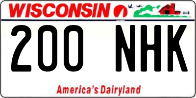 WI license plate 200NHK