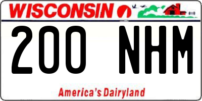 WI license plate 200NHM