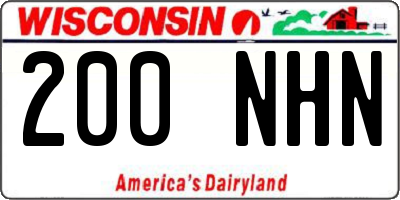 WI license plate 200NHN
