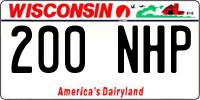 WI license plate 200NHP