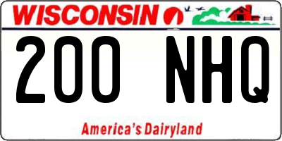 WI license plate 200NHQ