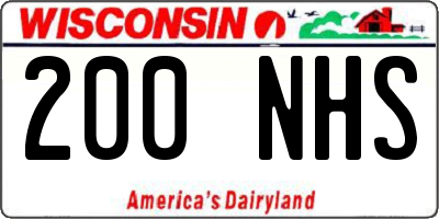 WI license plate 200NHS
