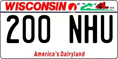 WI license plate 200NHU