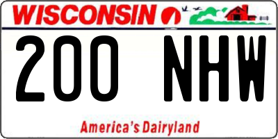 WI license plate 200NHW