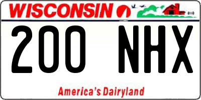 WI license plate 200NHX